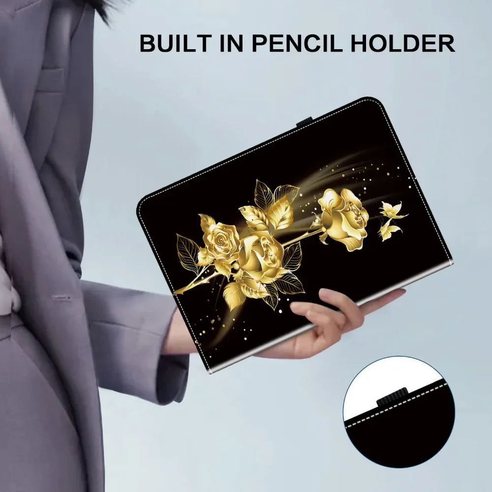 Case for Samsung Galaxy Tab A9+Plus 11 A8 10.5 A7 Lite 8.7 Tablet Cover Tab S6 Lite 10.4 S7 11 S8+S9+FE 12.4 Faux Leather fundas