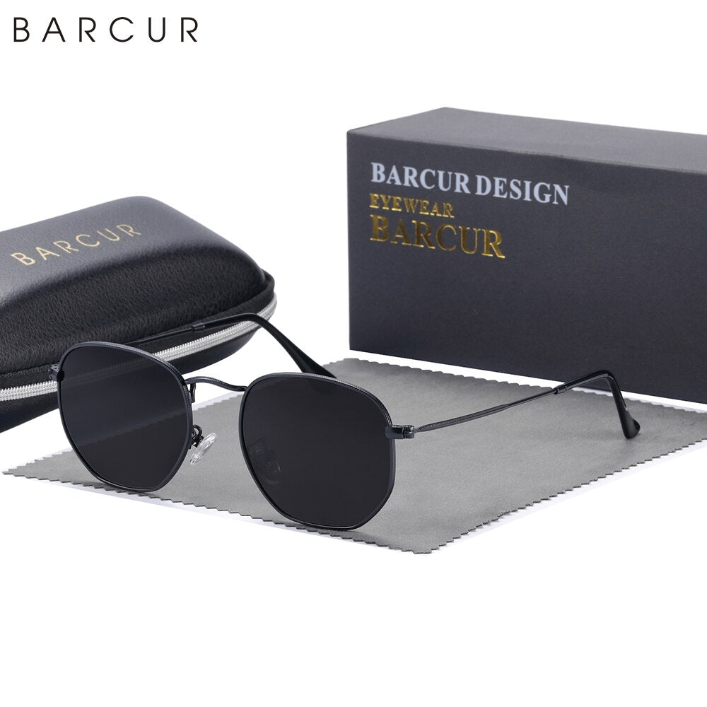 BARCUR Classic Square Sunglasses for Men Polarized Hexagon UVA& Sun Glasses for Woman Light Weight Eyewear Oculos De Sol gafas - KiwisLove