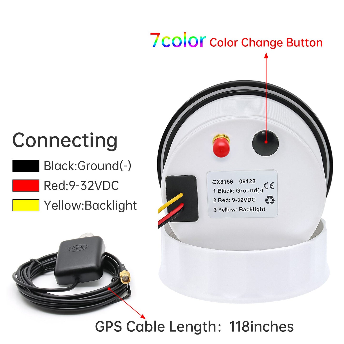 60/120/200KMH 85MM GPS Speedometer Gauge 7 Color Light with GPS Antenna Waterproof Motorcycle Boat Car Truck Speed Gauge Meter - KiwisLove