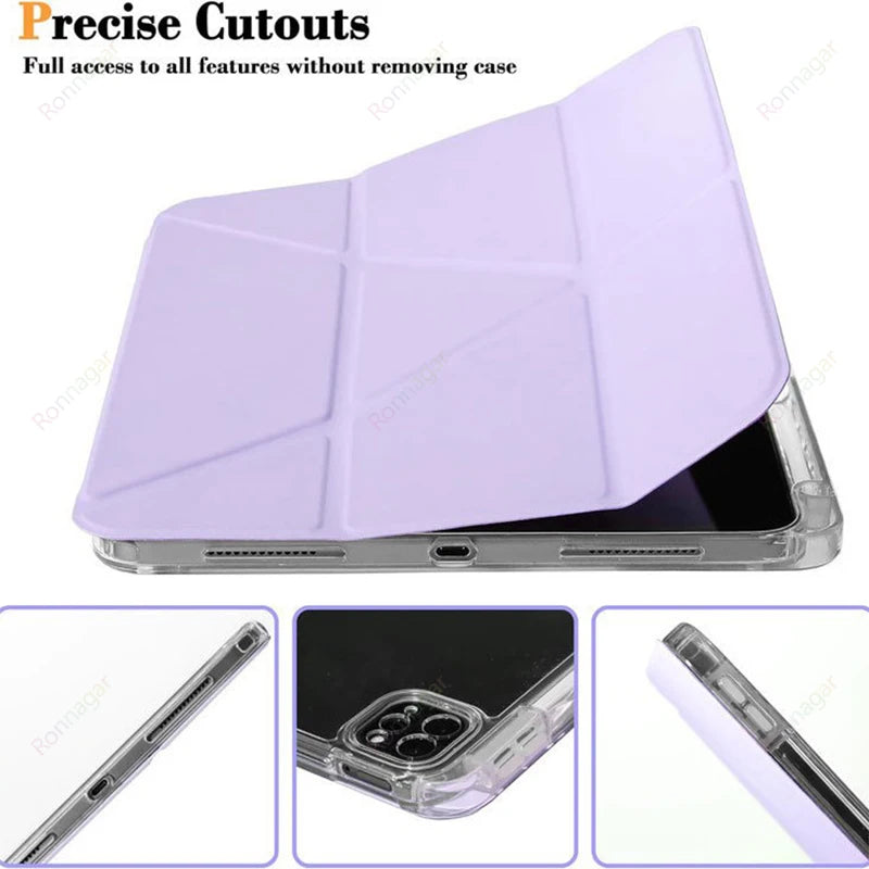 Y-fold Tablet Clear Cover for Samsung Galaxy Tab A11 Plus 2025 A9 Plus/A9+ 5G 11Inch SM-X210/X216 Smart Cover for Galaxy A8 10.5