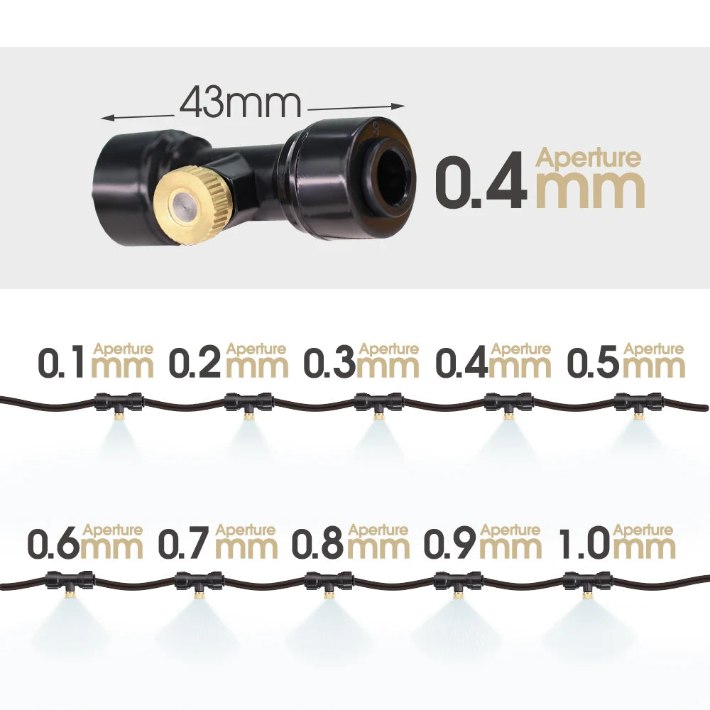 High quality 0.4MM Automatic Timing Cooling Watering System 6/9/12/18/21M Outdoor Garden Irrigation Kit Brass Mist Nozzles Spray