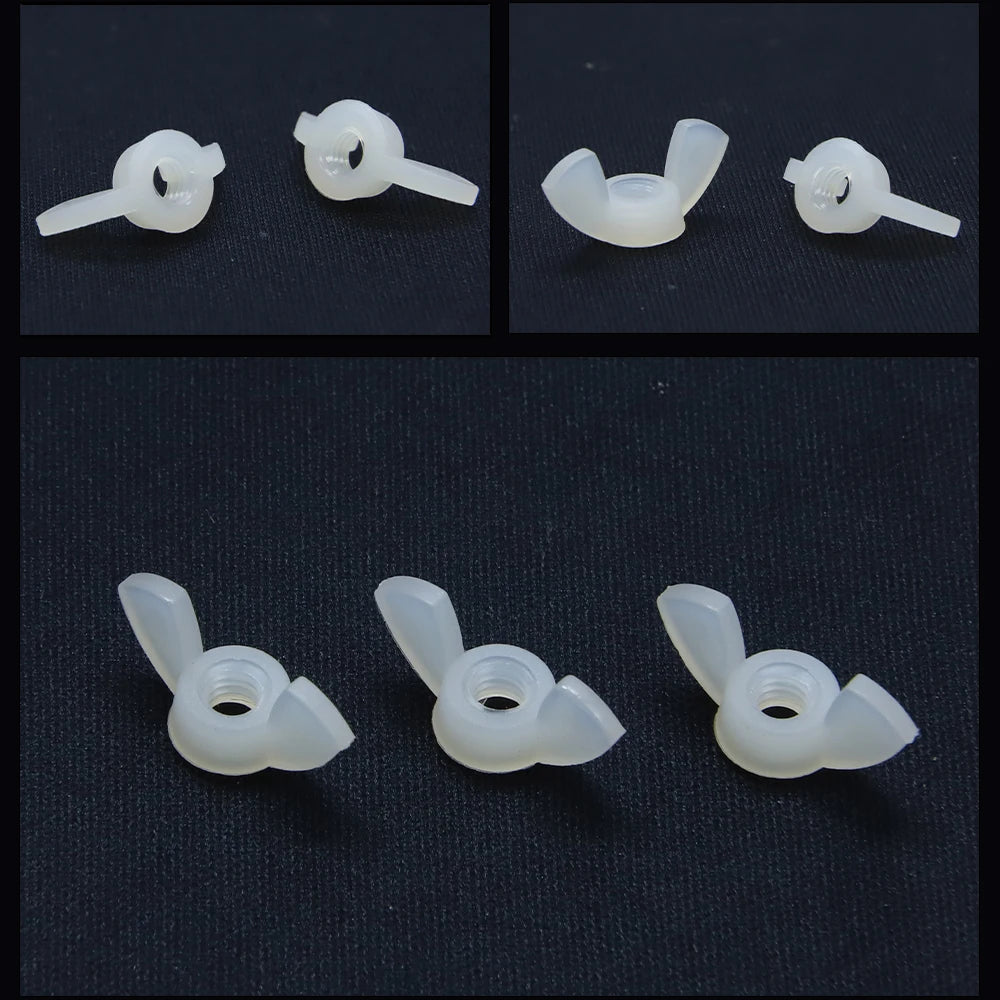 NINDEJIN 3-10pcs Nylon Wing Nuts Plastic Butterfly Nut M3 M4 M5 M6 M8 M10 M12 White Hand Tighten Nylon Wingnut