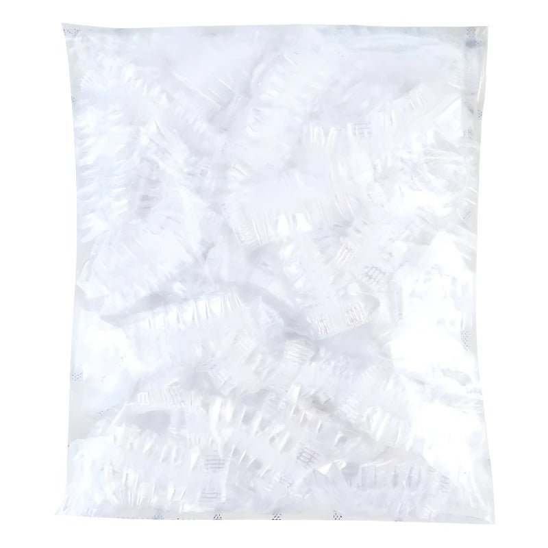 100PCS Disposable Hair Earmuff Dye Transparent Elastic Shower Hair Dye Protection Tool Shield Waterproof Earpack Plastic Wrap
