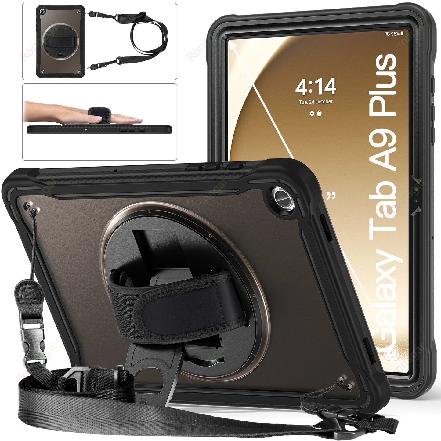 New Light Shockproof Rugged Cover for Samsung Tab A9 Plus 11 Inch 2023 Cases Galaxy Tablet A9+ 11" 5G Stand Hand& Shoulder Strap