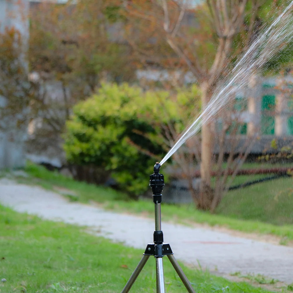 1pcs Outdoor 1/2 "" 360° Black Rotating Automatic Sprinkler Garden Lawn Water Irrigation Nozzle Steel Ball Drive Rotary Sprayer