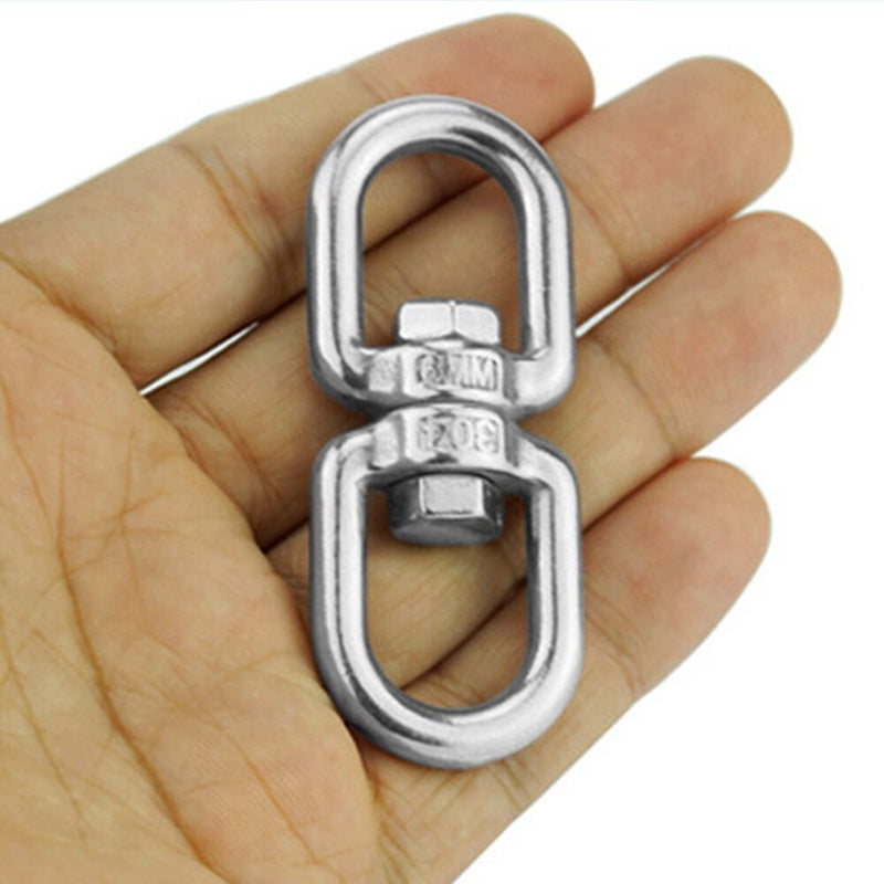 2Pc Double Ended Swivel Eye Hook 304 Stainless Steel Rotation Buckle Swivel Shackle Ring Outdoor Rock Climbing Hiking Carabiner - KiwisLove