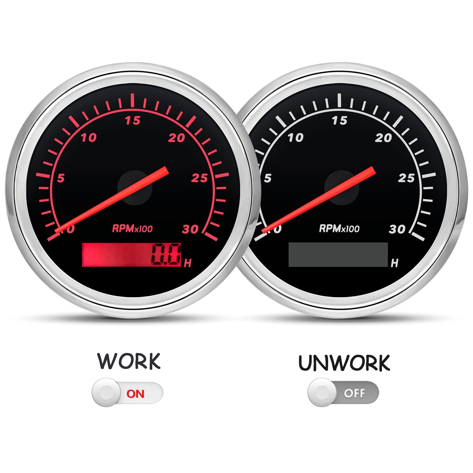 3000RPM 4000RPM Meter Marine Boat Tachometer 85MM Gasoline Diesel Engine Tacho Gauge With LCD Hourmeter For Tacho Sensor M16 M18 - KiwisLove