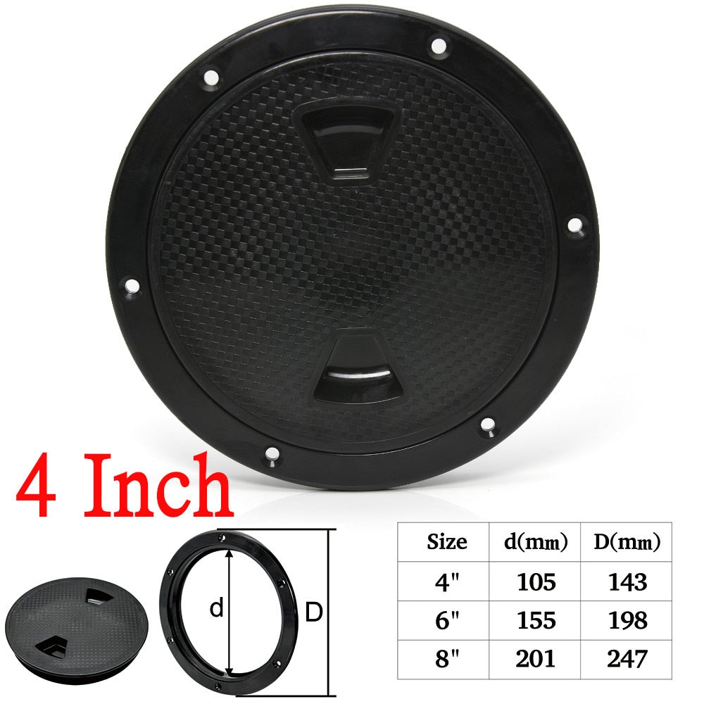 HD 4 Inch Marine Boat RV Black Round Deck Inspection Cover Access Hatch Covers ABS Plastic Anti-corrosive Inspection Deck Plate - KiwisLove