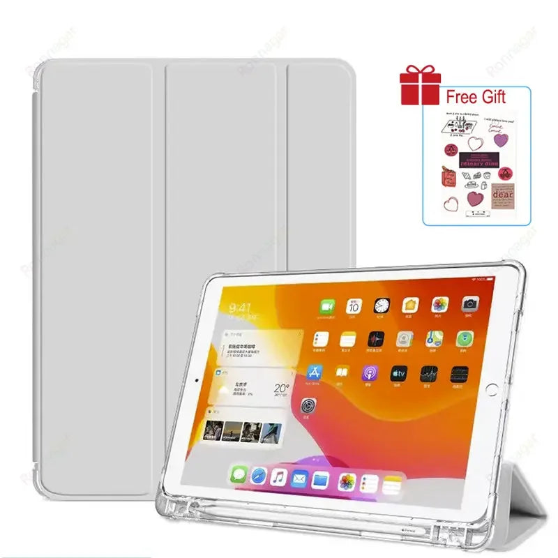 With Pencil Holder Case for iPad A16 2025 Pro11 M4 2024 Air11 M3 M2 iPad  Air5 4 10.9 10th 10.2 7 8 9th 5/6th 2017 2018 9.7 10.5