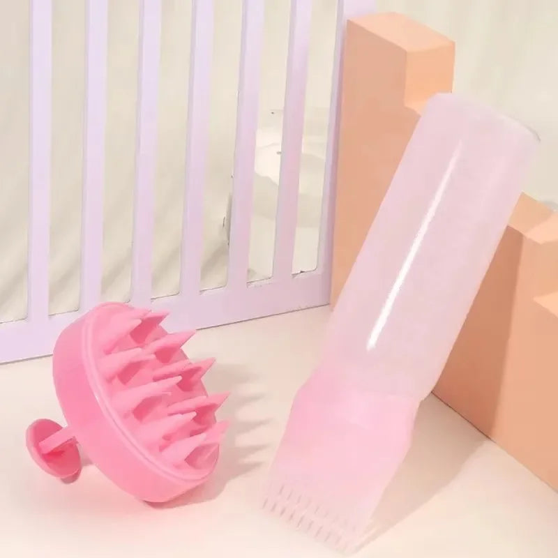 2pcs/Set Silicone Hair Comb with Root Comb Applicator Bottle Set Hair Oil Applicator Shampoo Brush Tint Salon Hair Styling Tools - KiwisLove