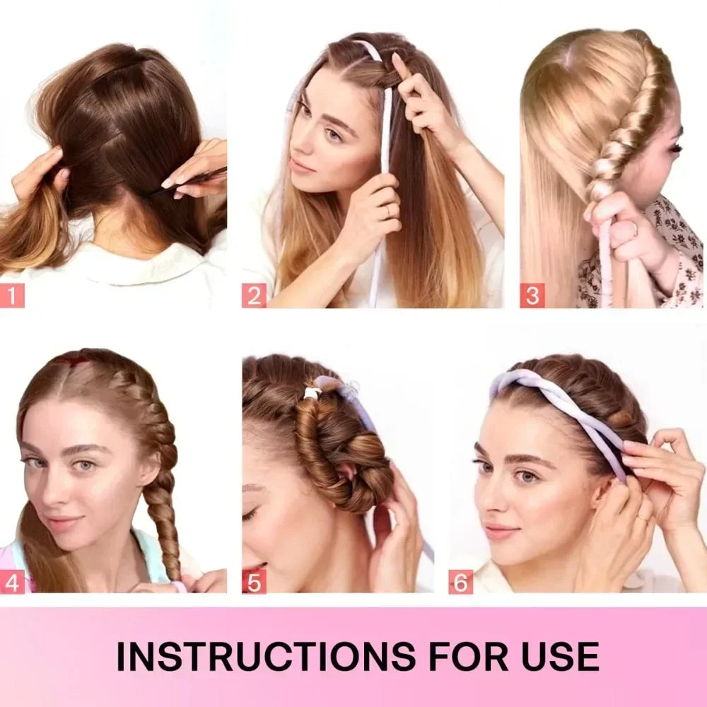 Heatless Curling Rod Headband Soft Hair Curlers No Heat Rollers Lazy Silk Curls Sleeping Headband Ties Hair Styling Tools - KiwisLove