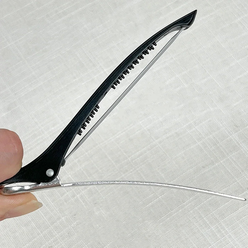6Pcs Professional Hairdressing Salon Hairpins Black Plastic Single Prong DIY Alligator Hair Clip Hair Care Styling Tools