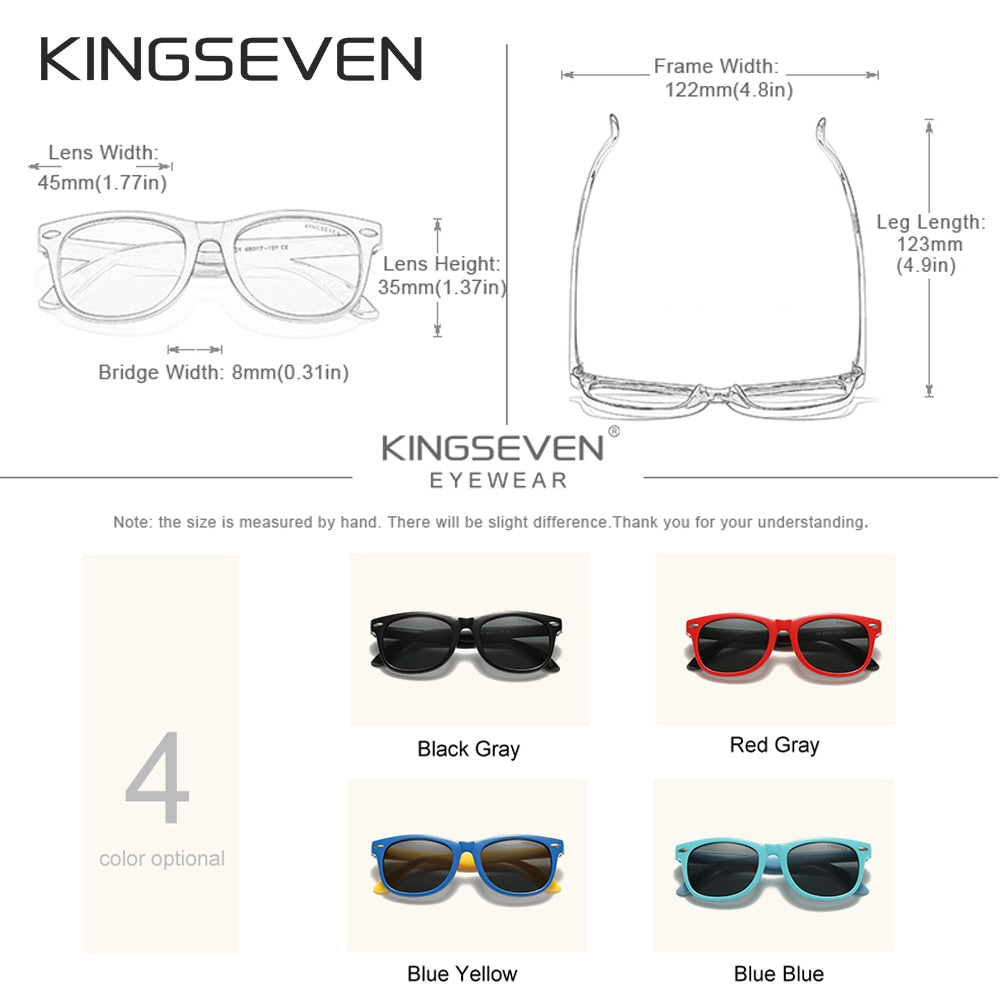 KINGSEVEN Brand Children Sunglasses Polarized Girls Design Glasses Decorative Sun Glasses For Boys Gafas De Sol UV400 - KiwisLove
