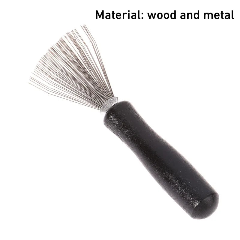 1PCS Wooden Comb Cleaner Delicate Cleaning Removable Hair Brush Comb Cleaner Tool Handle Embeded Tool