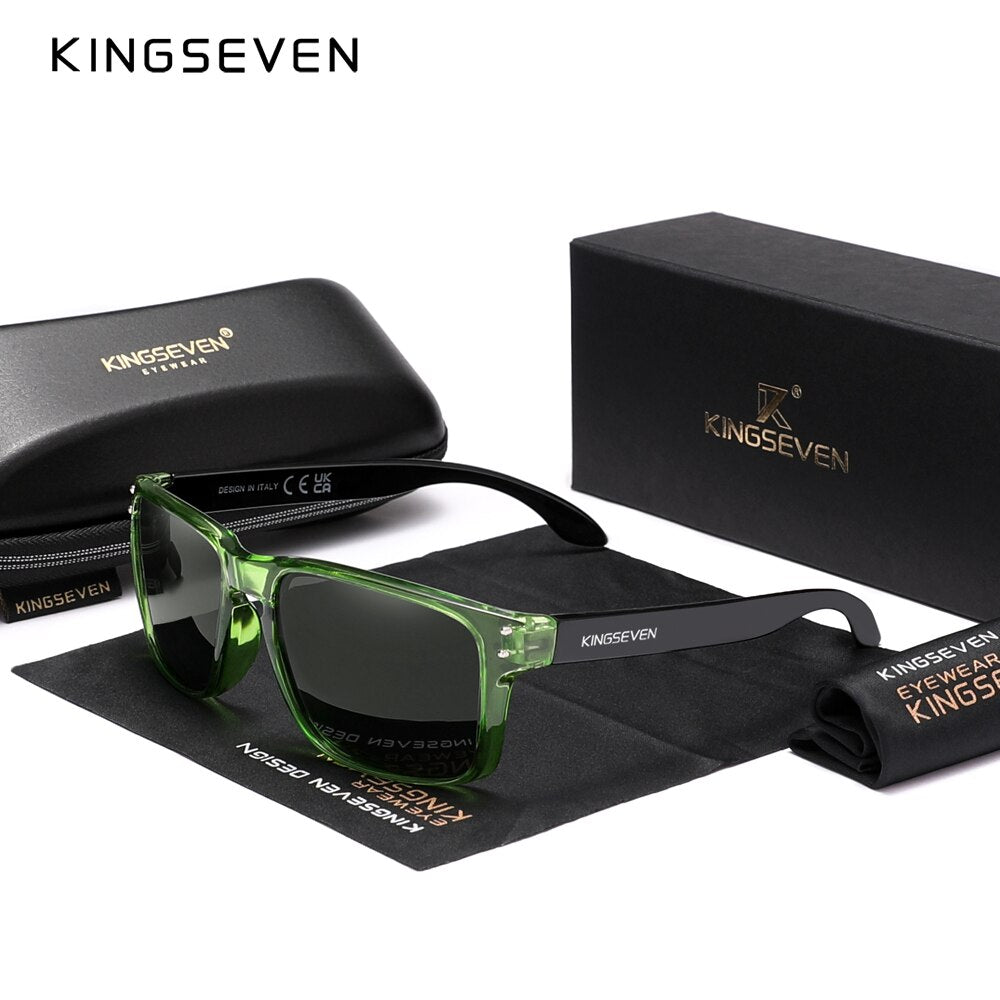 Genuine KINGSEVEN Brand Square Retro TR90 Polarized Sunglasses Women Men Carbon Fiber Pattern Design Outdoor Sports Eyewear - KiwisLove