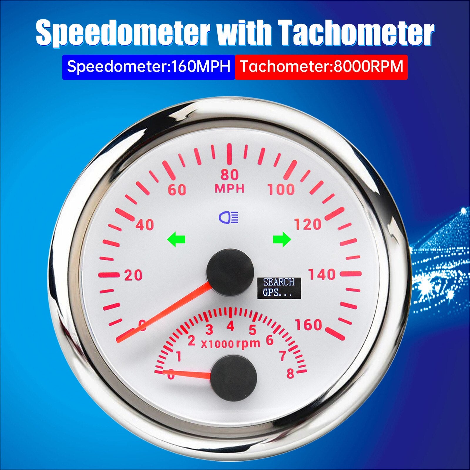 120 160 200 KM/H MPH 85MM GPS Speedometer With Car Tachometer 8000 RPM Velocimetro For Marine Car ATV UTV Motorcycle - KiwisLove
