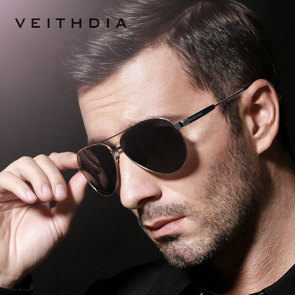 VEITHDIA Brand Sports Men Sunglasses Polarized UV400 Lens Outdoor Driving Eyewear Stainless Steel Sun Glasses For Male V2844 - KiwisLove
