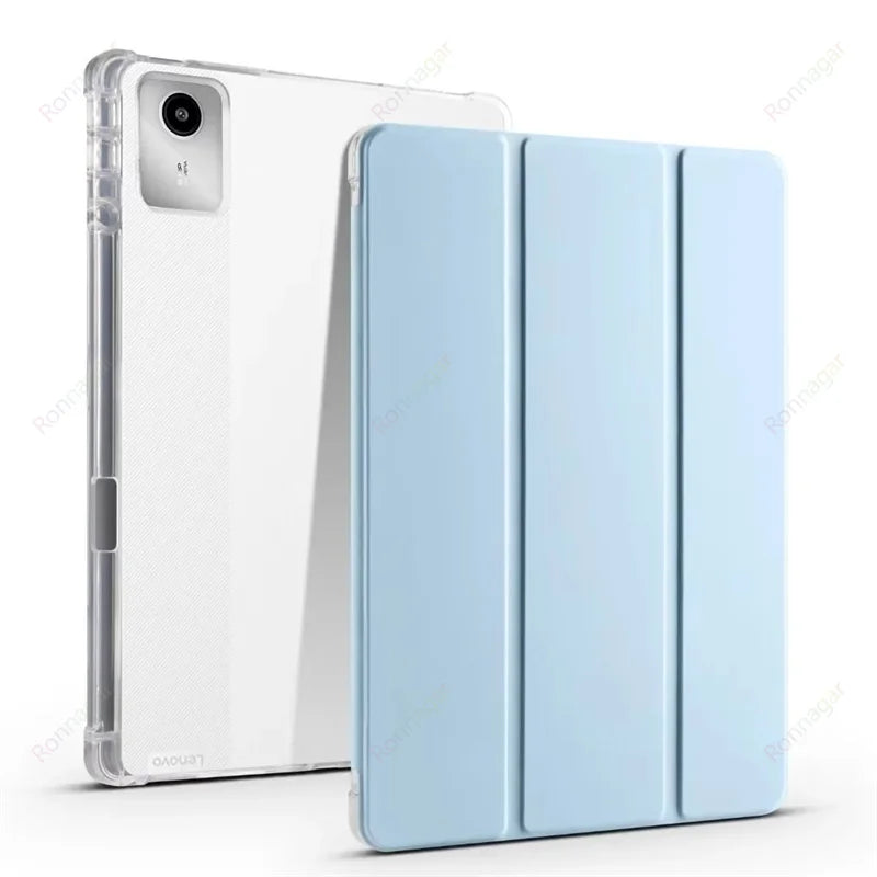 For Lenovo Xiaoxin Pad 2024 Case with Pen Holder Soft Back Fold Stand Cover Lenovo Tab M11 Case 11'' tb330fu tb331fc Sleep Wake