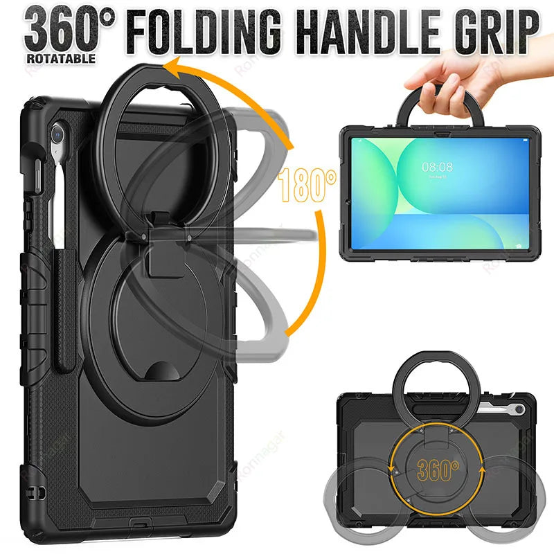 Compatible with Samsung Galaxy Tab S10 FE+ 13.1 inch SM-X620/X626B Case Heavy Armor Shockproof Drop Funda S10 fe + 13.1" Cover