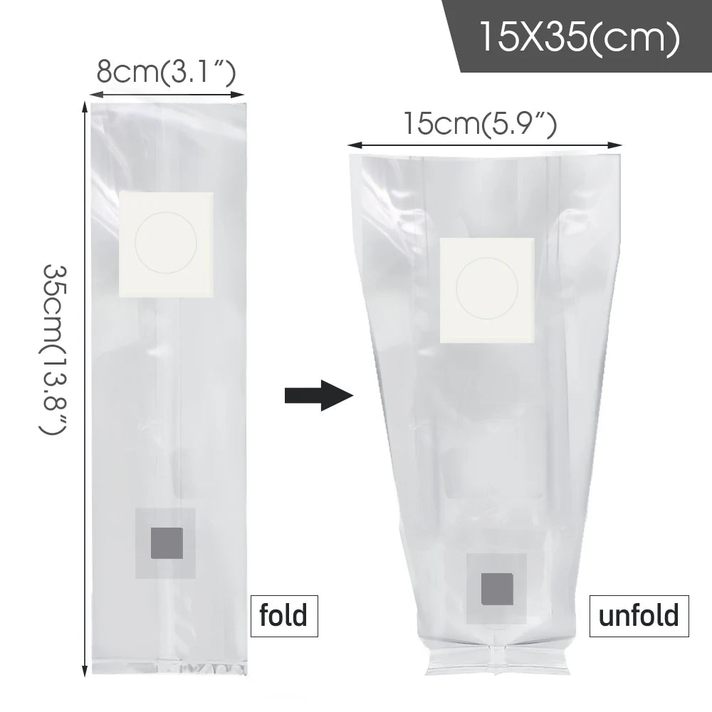 10pcs PP Sterilized Hydrated Grain Bag w/Self-Healing Injection Port 0.2μm Filter Patch Autoclaving Substrate Mushroom Spawn Bag