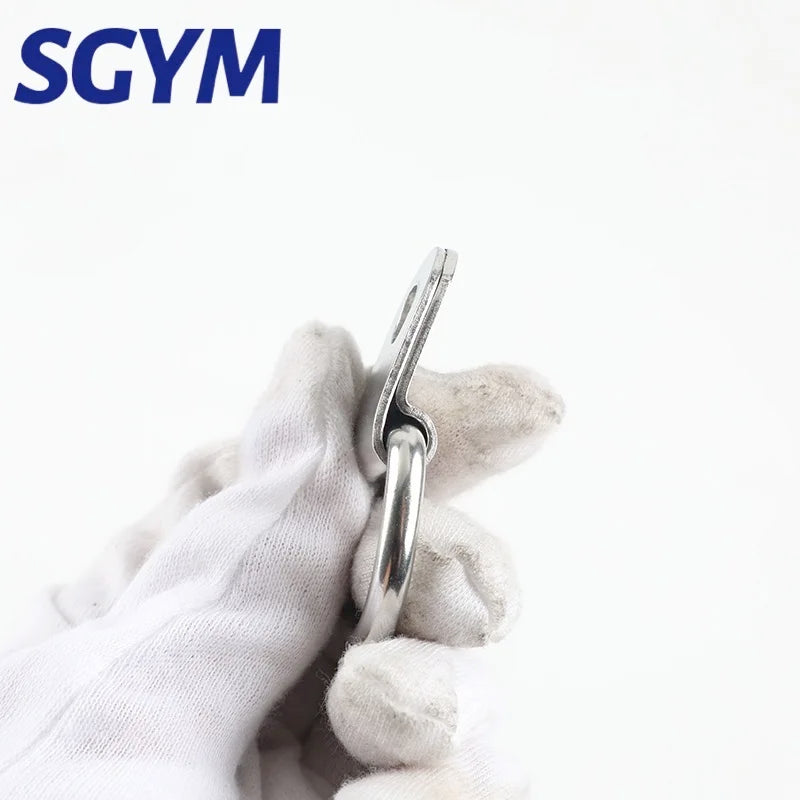 6/8pcs 5*22mm 304 Stainless Steel D Ring Picture Hangers with Screws D Ring Hanging Single Hole D Anchors Hooks