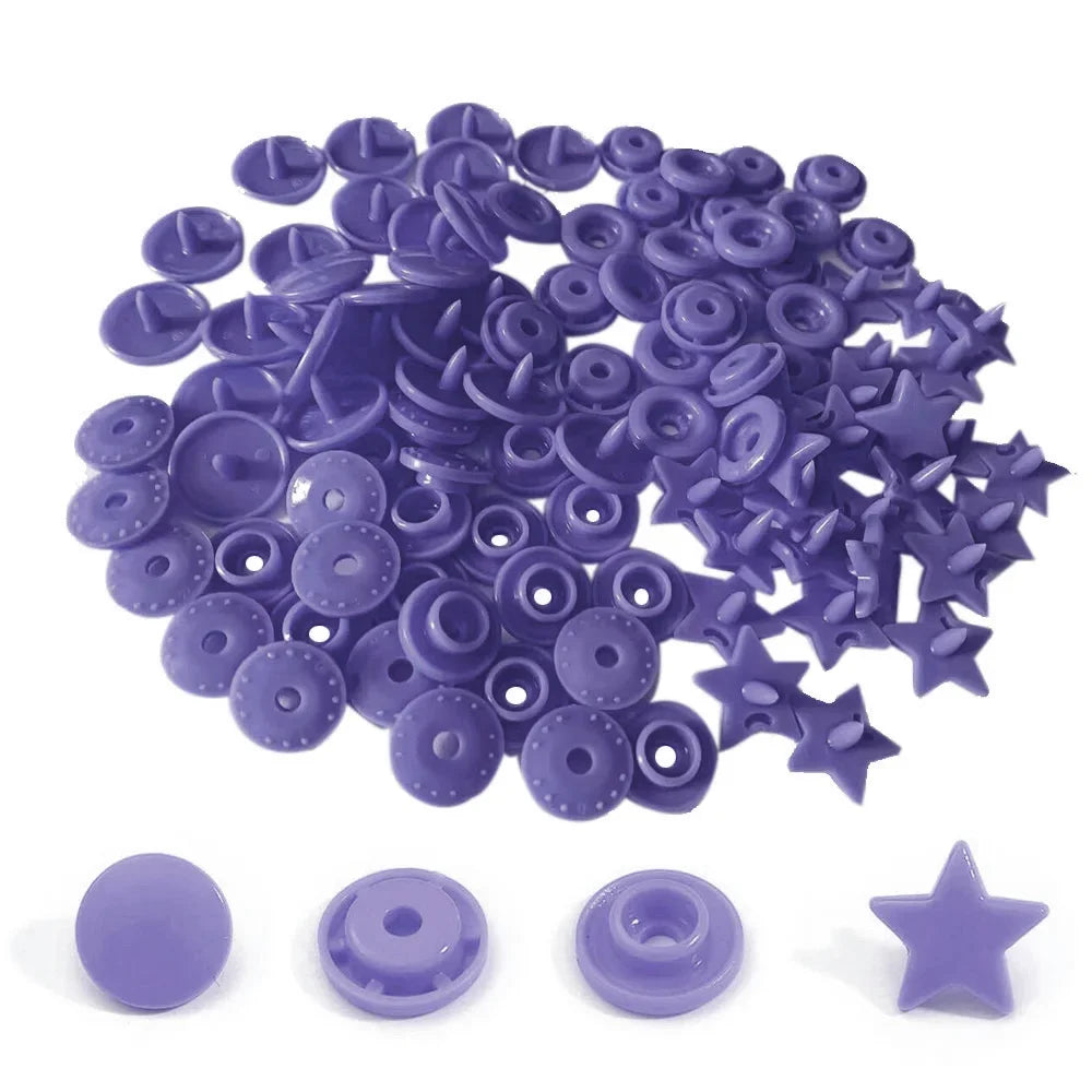 25-100sets Star Shape T5 Plastic Snap Buttons For Clothing DIY Garment Press Stud Fasteners Used to diapers/Bibs/Bags/Folder/