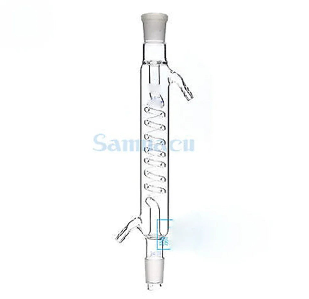 Effective Length 200/300/400mm Joint #19-#19 #24-#24 Borosilicate Glass Graham Condenser Coil Condenser Lab Serpentine Spiral - KiwisLove