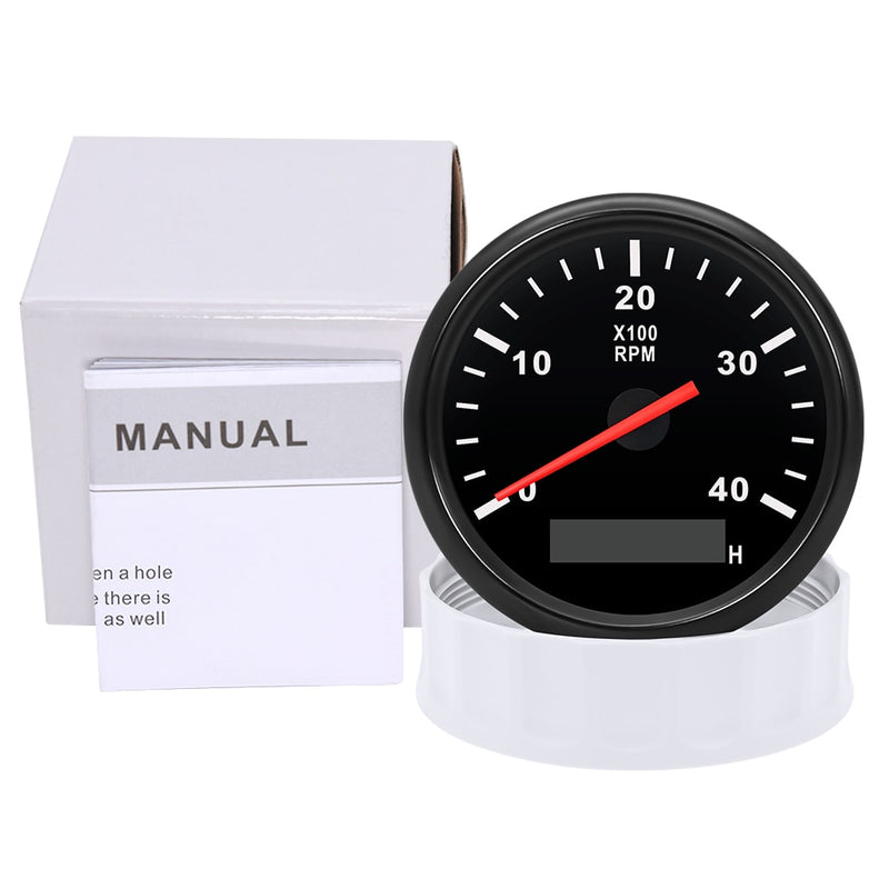 12V/24V 85mm Marine Tacho Meter Gauge LCD Digital Hourmeter Boat Tachometer 3000~8000RPM Toerenteller Hour Meter RPM Sensor - KiwisLove