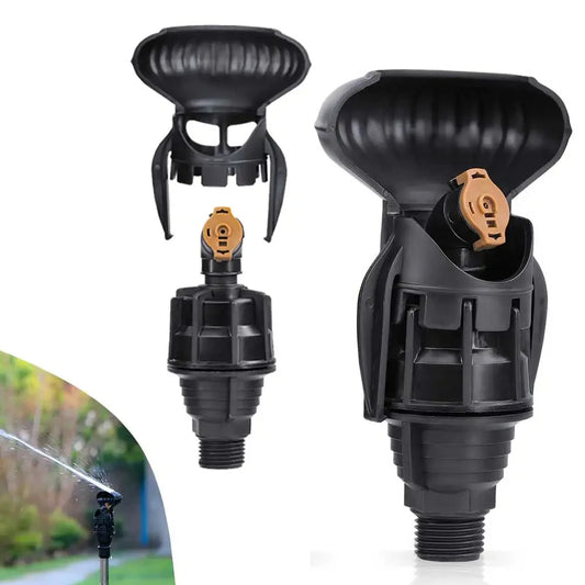 1pcs Outdoor 1/2 "" 360° Black Rotating Automatic Sprinkler Garden Lawn Water Irrigation Nozzle Steel Ball Drive Rotary Sprayer