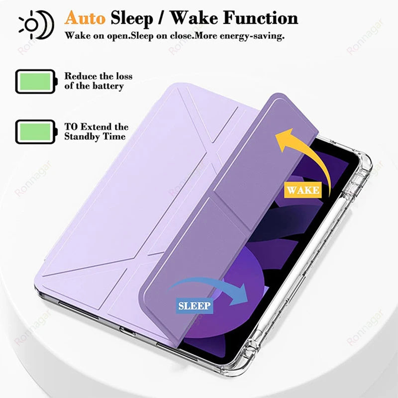 Y-fold Tablet Clear Cover for Samsung Galaxy Tab A11 Plus 2025 A9 Plus/A9+ 5G 11Inch SM-X210/X216 Smart Cover for Galaxy A8 10.5