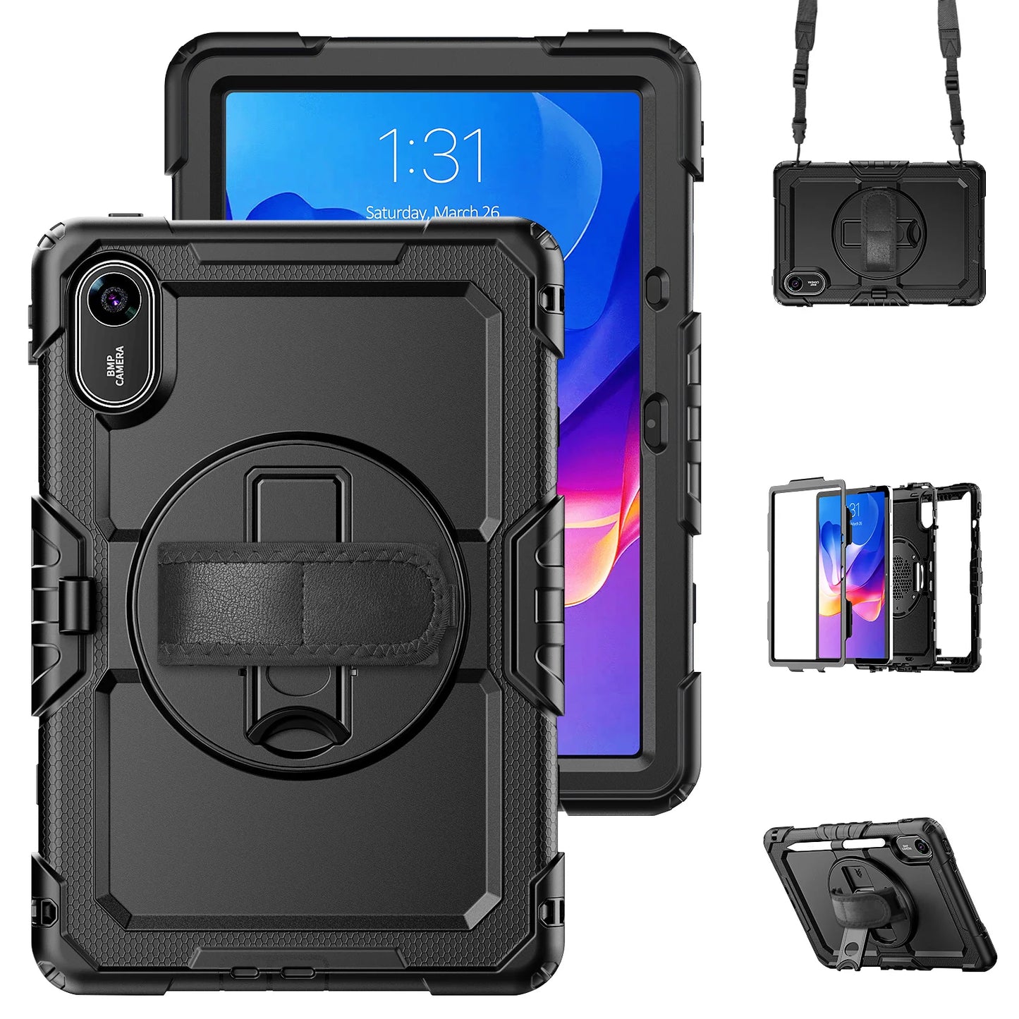 Heavy Duty Rugged Cover for Xiaomi Redmi Pad 2 11inch 2025 Shoulder Strap Built-in Screen Protector for Redmi Pad 2 11'' Tablet