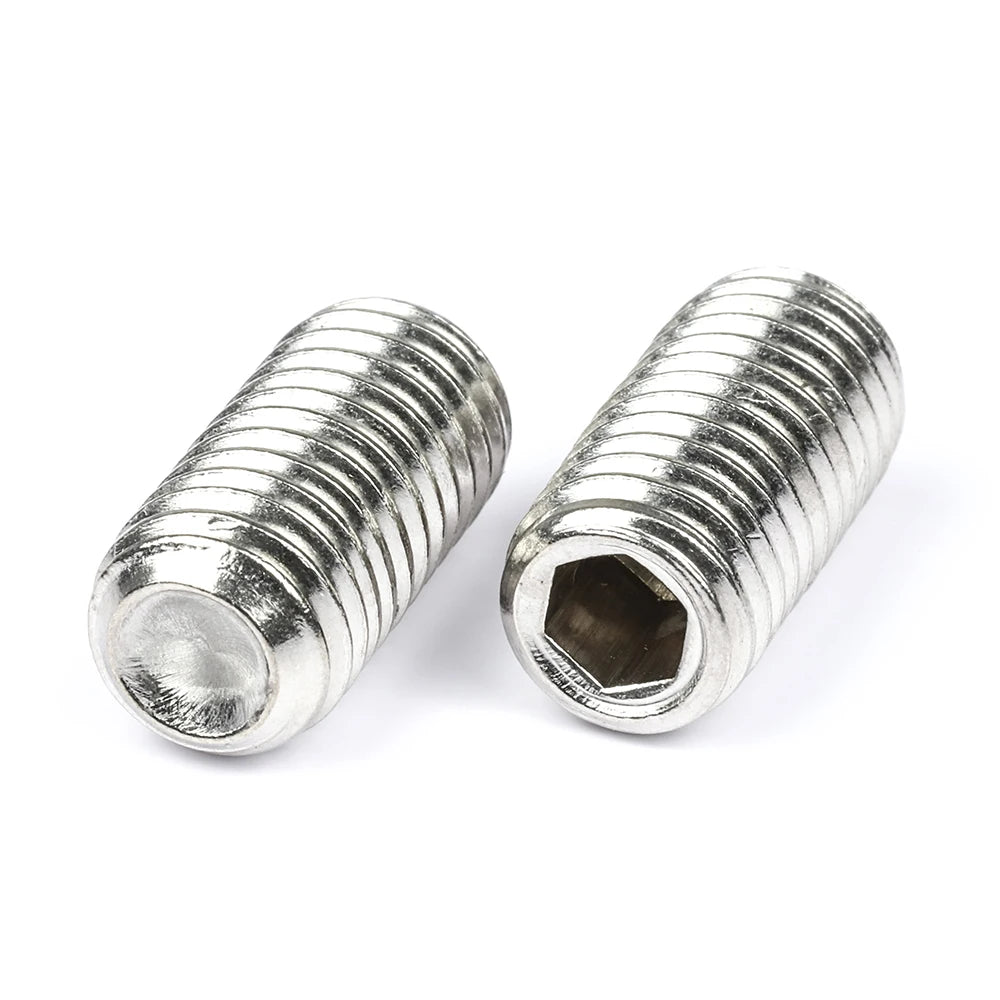 NINDEJIN hex socket set screw cup point stainless steel m2 m3 m4 m5 m6 m8 m10 headless hexagon socket grub screw DIN916