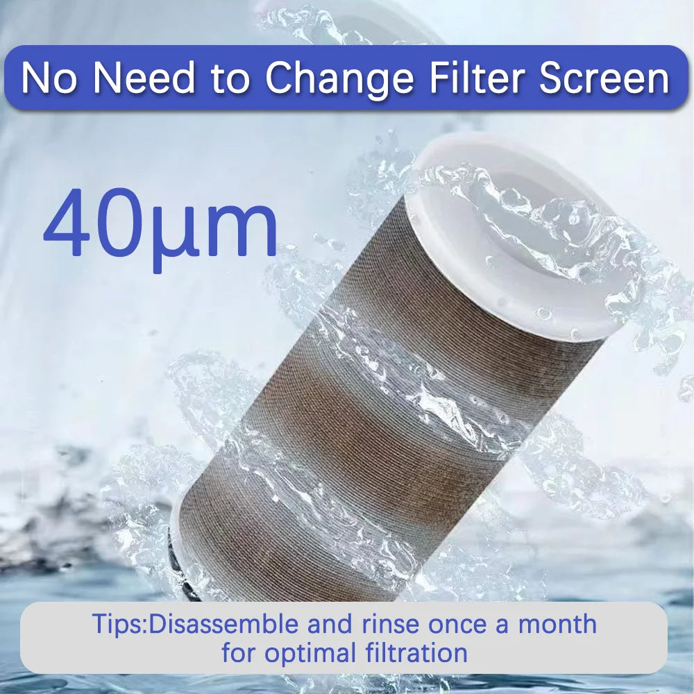 1pc 1/2" 40μm Prefilter Garden Tap Faucet Filter with 316 Stainless Steel Screen Strainer Impurities for Kitchen Bathroom Courty