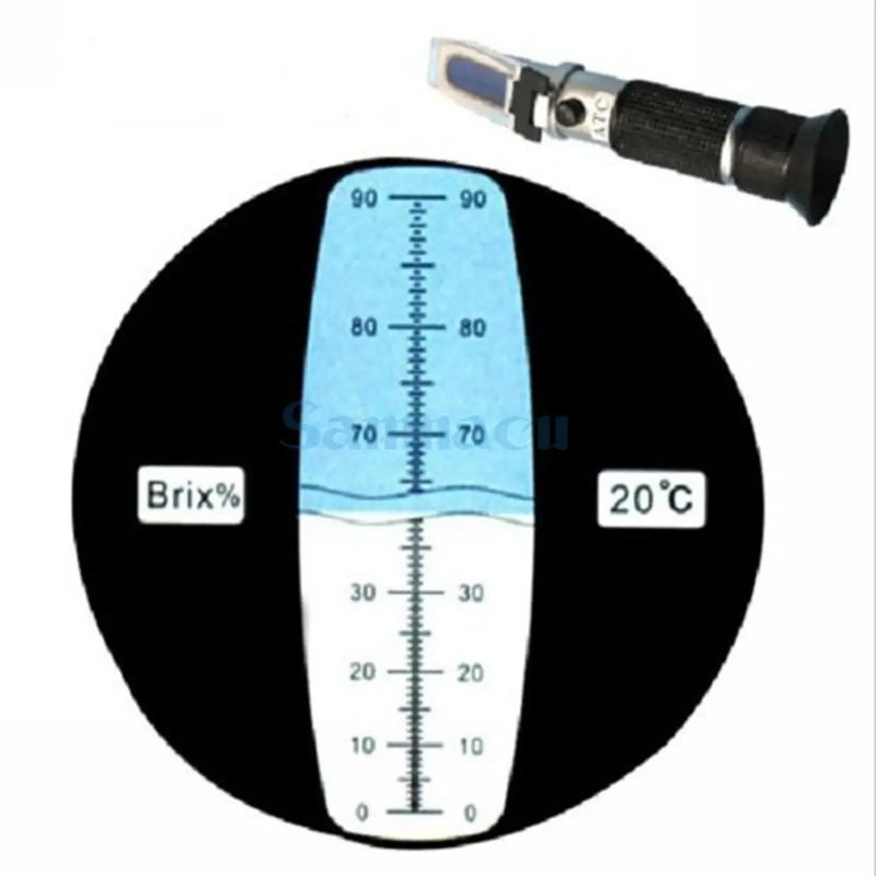 0-10%/20%/32%/50%/80%/90%Range Handheld Brix Refractometer Saccharometer Measuring Sugar Test - KiwisLove