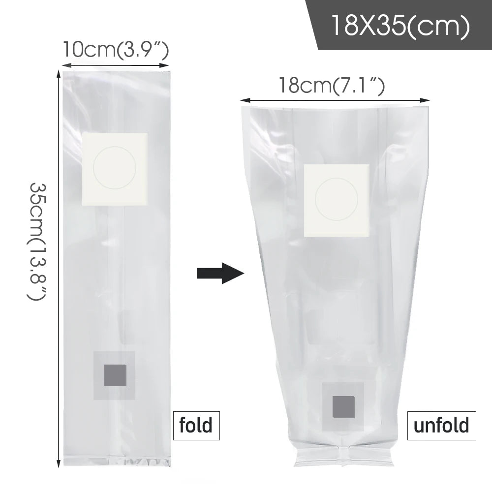 10pcs PP Sterilized Hydrated Grain Bag w/Self-Healing Injection Port 0.2μm Filter Patch Autoclaving Substrate Mushroom Spawn Bag