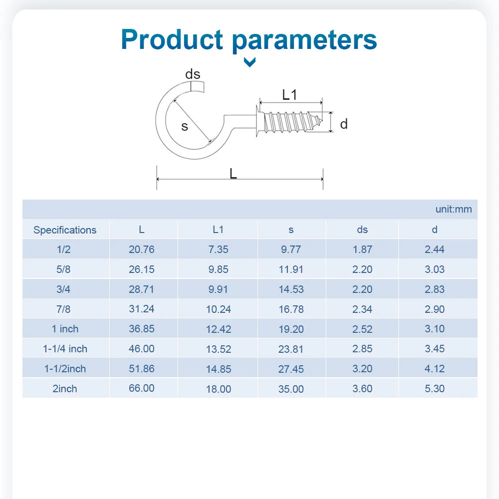 NINDEJIN Bronze Screw Hooks 1/2" 3/4" 1" Carbon Steel Heavu Duty 2" Screw-in Kitchen Cup Wall Ceil Hooks for Hanging Plant Light - KiwisLove