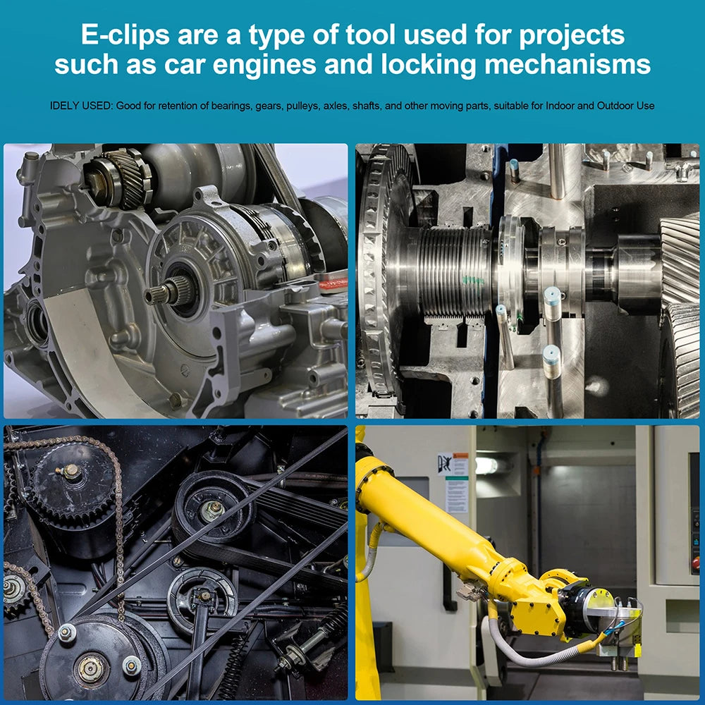 NINDEJIN E Clip Set Circlip Washer Assortment Kit Stainless Steel Carbon Steel 1.2-15mm External Retaining Clip For Shaft - KiwisLove