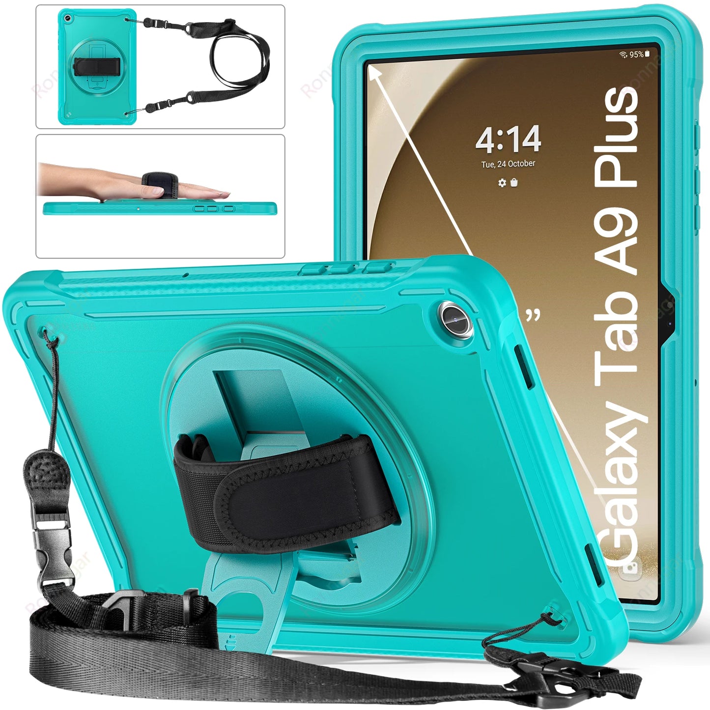 New Light Shockproof Rugged Cover for Samsung Tab A9 Plus 11 Inch 2023 Cases Galaxy Tablet A9+ 11" 5G Stand Hand& Shoulder Strap