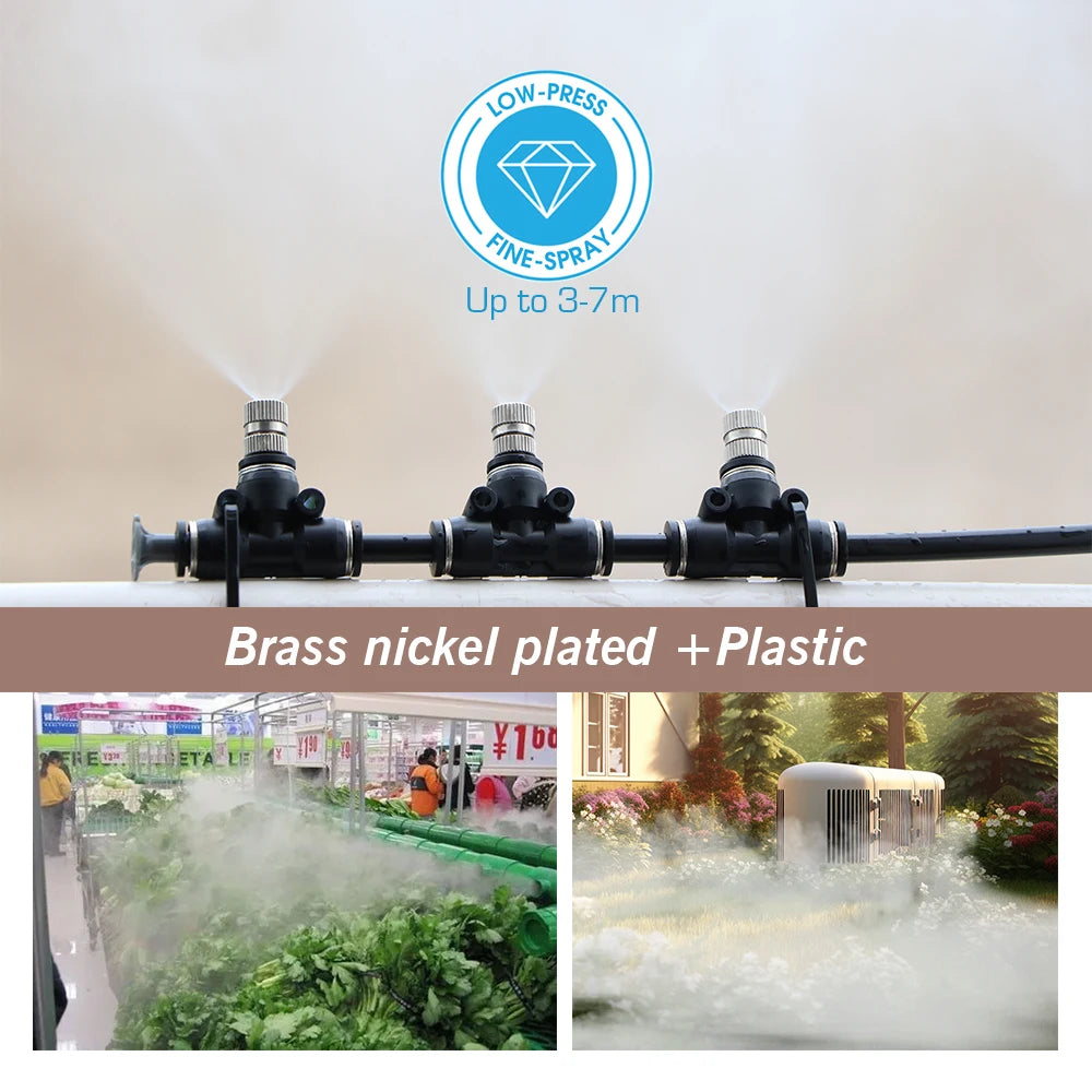 6-18m 0.6mm Misting Cooling System 60W Self-priming Pump Fine Atomization Sprayer for Garden Irrigation Humidification Watering