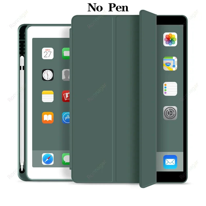 With Pencil Holder Case For iPad 10th Generation 2022 10.9Inch Slim Protective Cover iPad 10th Gen A2696 A2757 A2777 Stand Cover