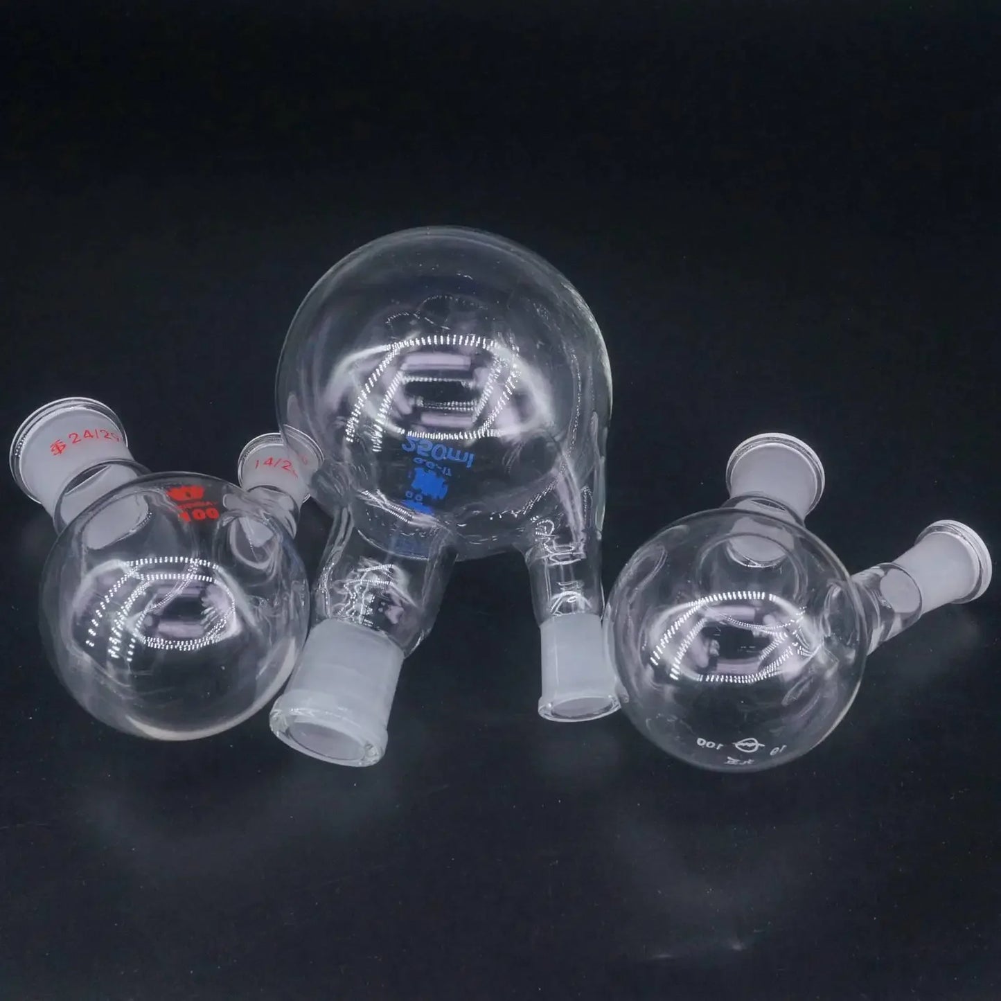 10/25/50/100/150/250ml 14/23 19/26 24/29 Central/Branch Joint Borosilicate Glass 2-neck Round Bottom Lab Boiling Flask - KiwisLove