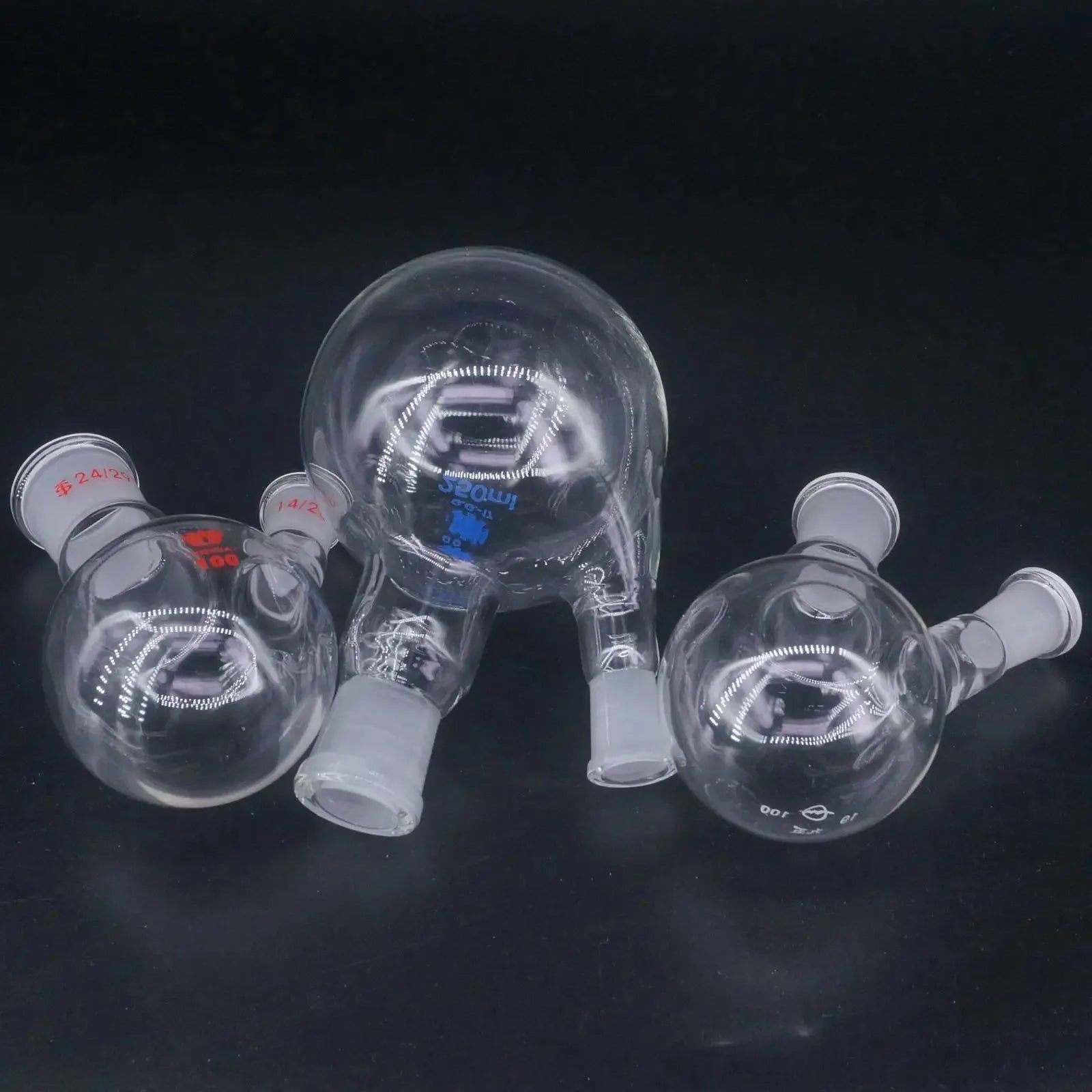 10/25/50/100/150/250ml 14/23 19/26 24/29 Central/Branch Joint Borosilicate Glass 2-neck Round Bottom Lab Boiling Flask - KiwisLove