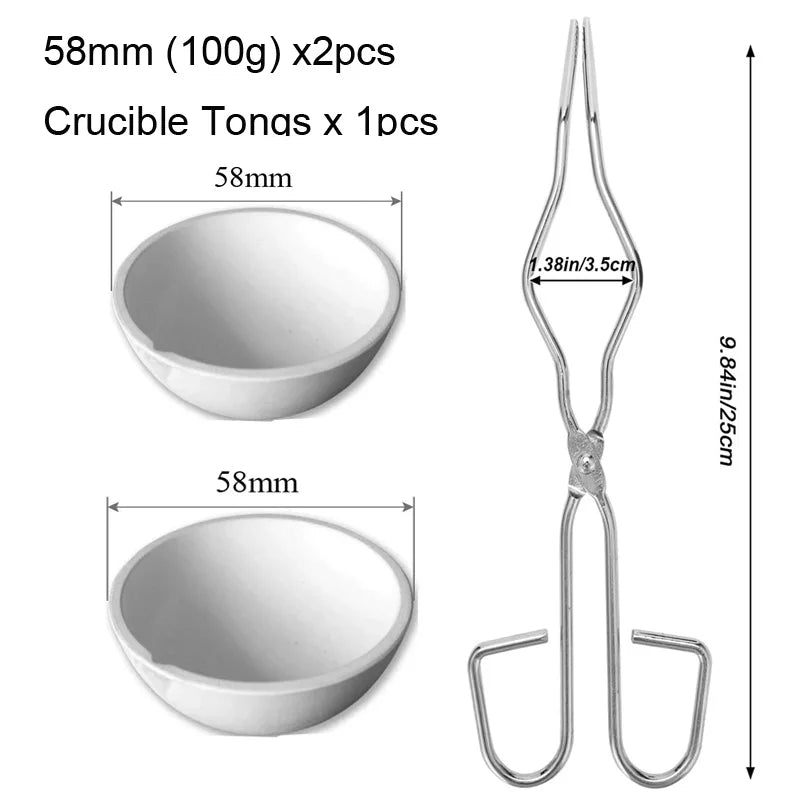 100g-2500g Quartz bowl crucible High Temperature Furnace Melting Casting Refining Silver Jewelry tools