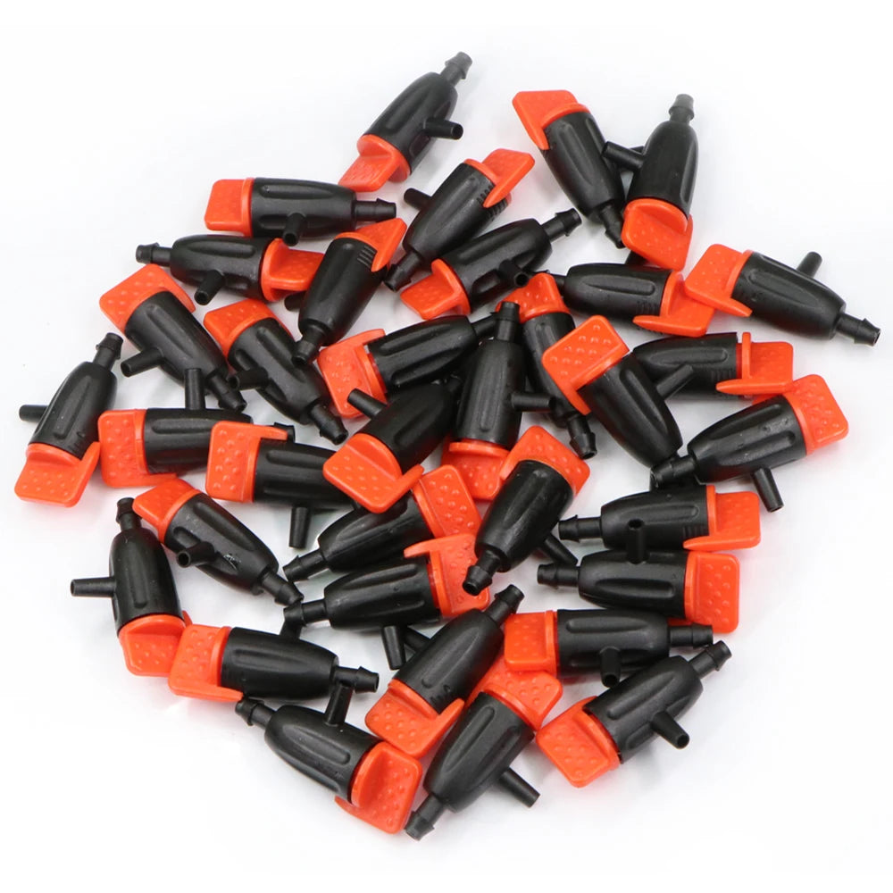 10/20pcs Garden Adjustable Dripper 1/4" Micro Drip Irrigation Emitter for Bonsai Potted Lawn 4/7mm Watering Hose Sprinklers Tool