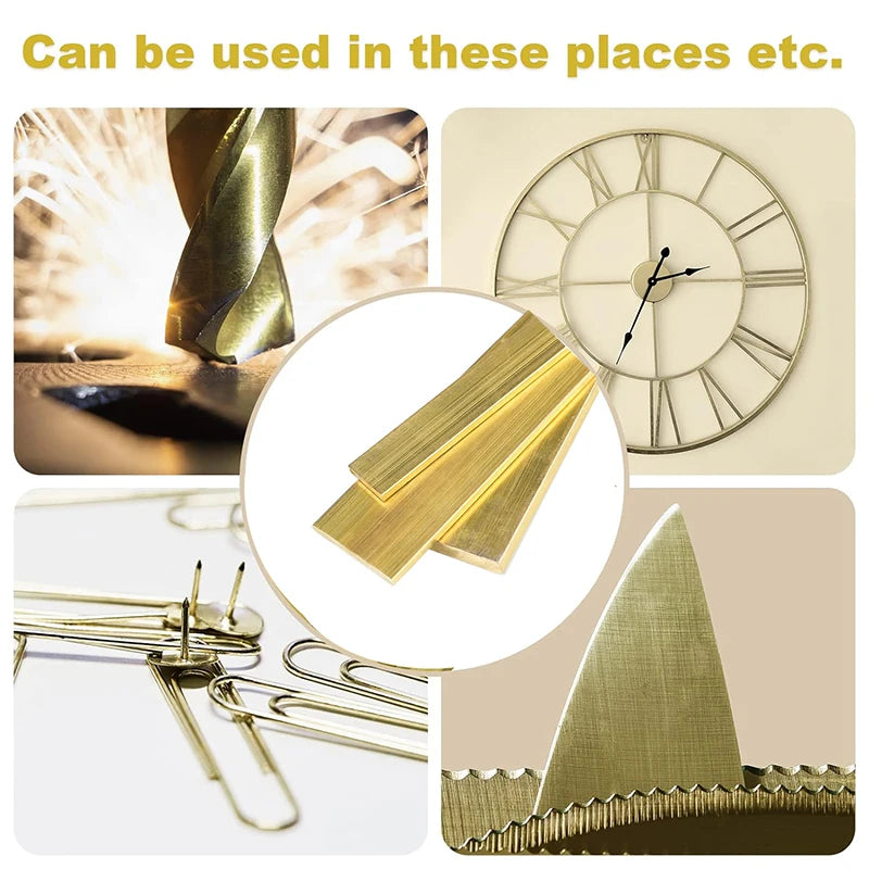 1pcs Brass Flat Bar Plate Strip/Brass Square Bars/Brass block,Length 200-250mm Brass Strip Thicknesses 2mm 4mm 6mm 8mm 10mm...
