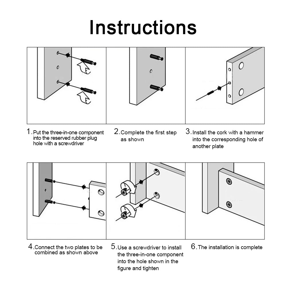 108pcs/set 3 in 1 Furniture Connecting Kit with Eccentric Wheels Furniture Cam Lock Screws Nut Connectors for Cabinet