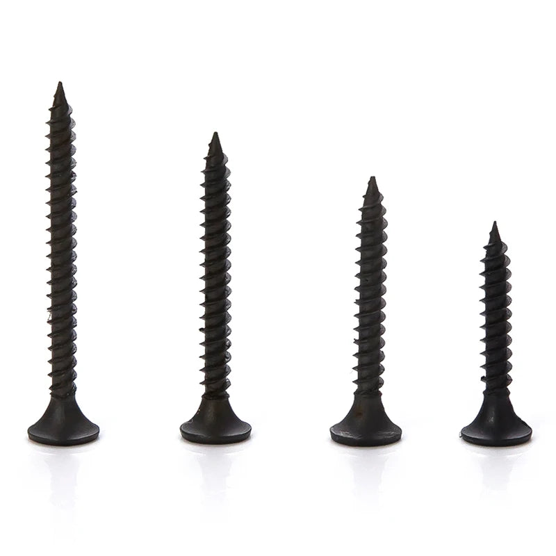 20-50pcs Cross Flat Head Self Tapping Drywall Screw M3.5 Drywall Wood Screws Black Carbon Steel Phillips Screw