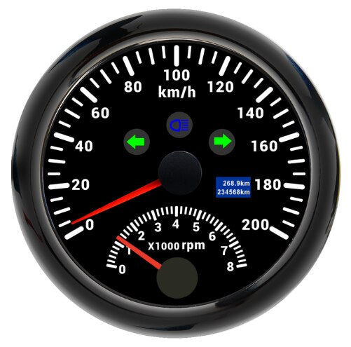 120km/h 200km/h 85mm GPS Speedometer Gauge 0-200MPH GPS Speed meter Odometer With Tachometer 8000 RPM for Car Boat ATV With GPS - KiwisLove