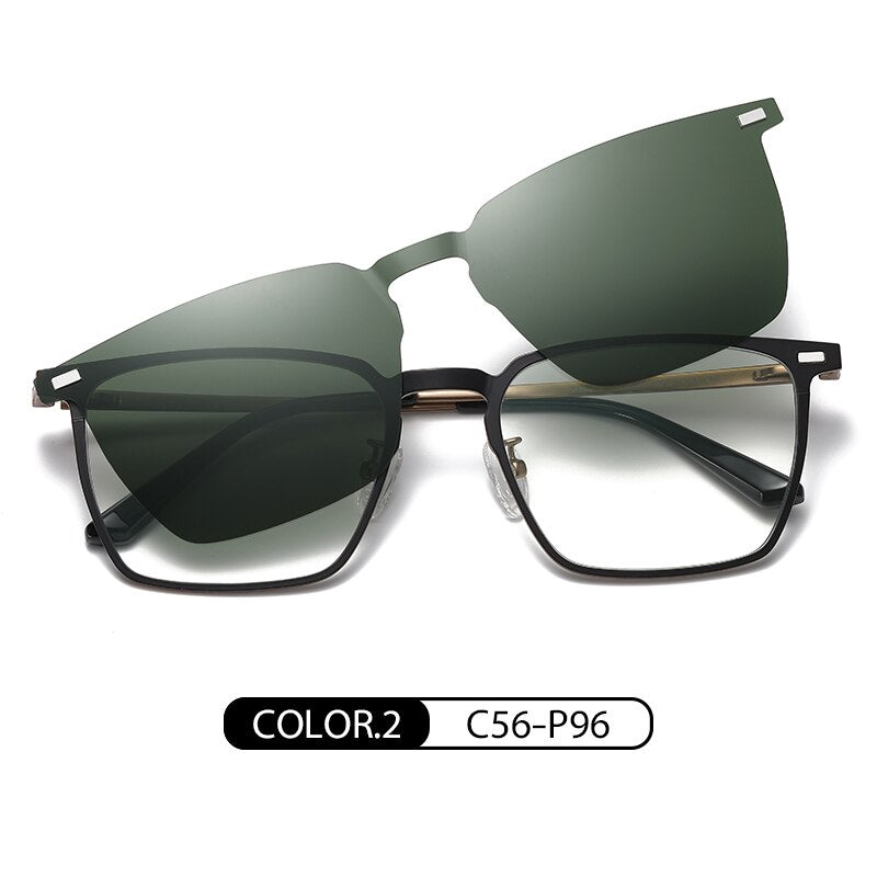 Fashion Polarized Protection Magnetic Suction Set Of Sunglasses Anti-Blue Light Lens One Glasses Two Usage Computer Eyeglasses - KiwisLove