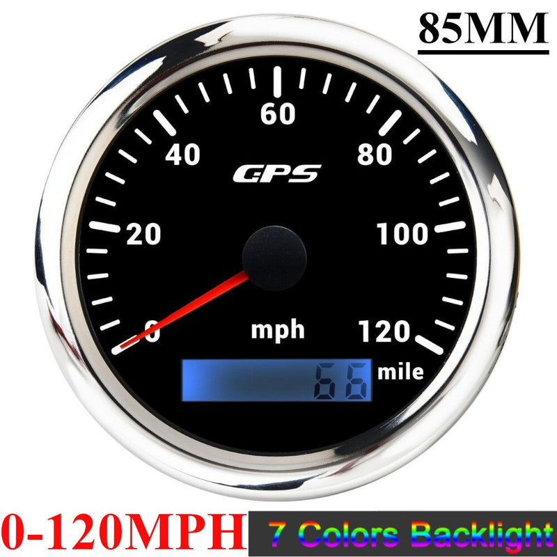 HD Car GPS Speedometer 7 Color Backlight Marine GPS 0-80MPH 0-120MPH KMH Speedo Meter With GPS Sensor For Motorcycle Car Boat - KiwisLove